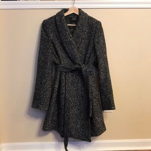 The Limited Tweed Wool Wrap Jacket